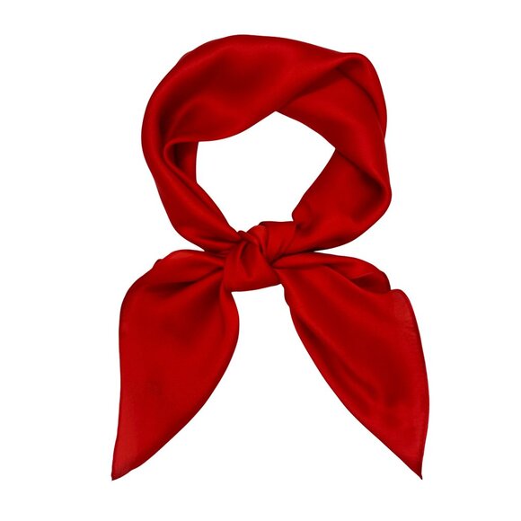 ❤️❤️❤️New Elegant Square Silky Scarf Bandana RED Hiyab Solid Soft Versatile New - Picture 3 of 6